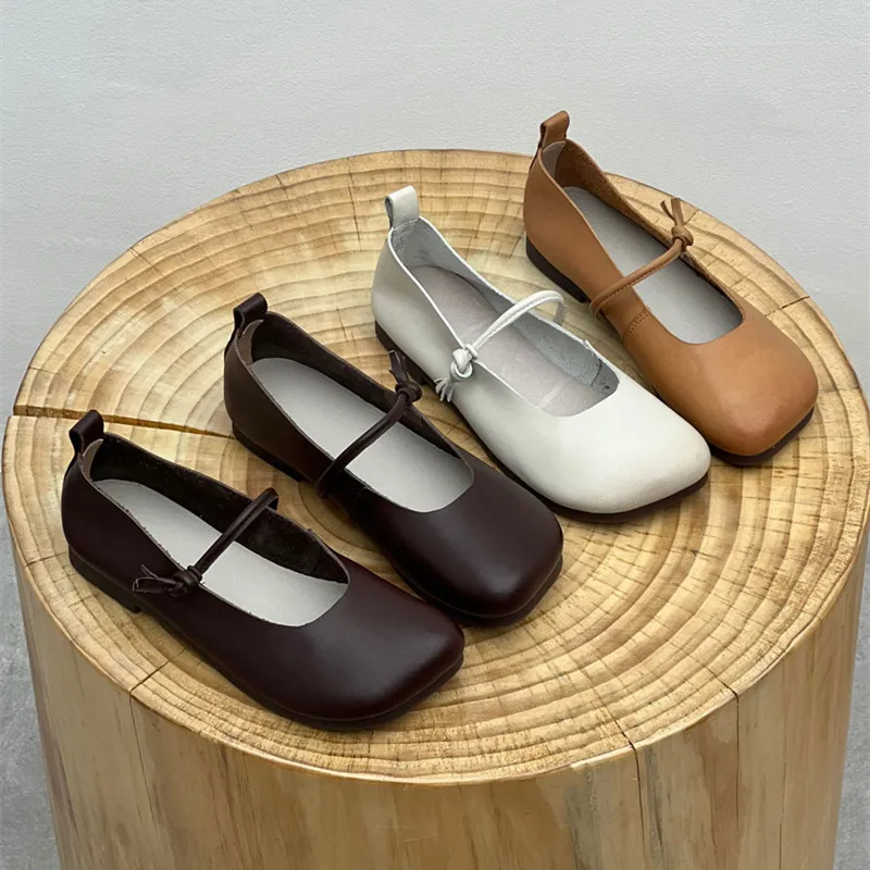 Retro village style women's cowhide shoes for outdoor leisure walking soft flat shoes farmers' field shoes All genuine leather
Retro village style women's cowhide shoes for outdoor leisure walking soft flat shoes farmers' field shoes All genuine leather