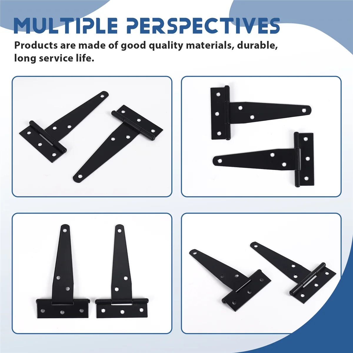 MSOR 6 PCS 4 Inch T-Strap Hinges Rustic Gate Strap Hinge Rustproof Gate Door Black Hinges for Windows, Fence and Barn Gates
MSOR 6 PCS 4 Inch T-Strap Hinges Rustic Gate Strap Hinge Rustproof Gate Door Black Hinges for Windows, Fence and Barn Gates