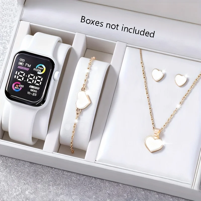 6-piece set of fashion electronic watch necklace earrings ring set for teenagers boys and girls, the best choice for frien
6-piece set of fashion electronic watch necklace earrings ring set for teenagers boys and girls, the best choice for frien