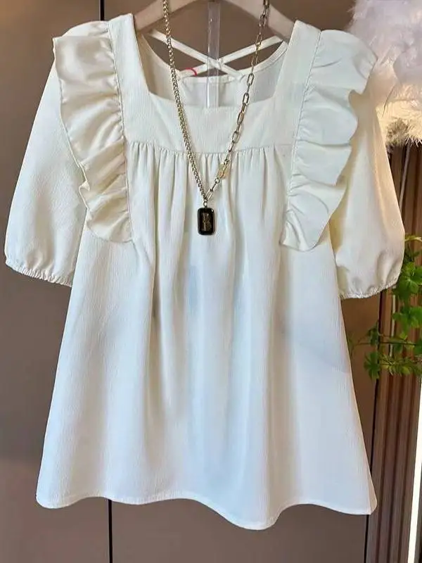 Elegant Summer Short Sleeve Chiffon Shirt Women's Oversize Fashion Design Necktie Blouse Comfortable Breathable Polyester Fiber
Elegant Summer Short Sleeve Chiffon Shirt Women's Oversize Fashion Design Necktie Blouse Comfortable Breathable Polyester Fiber