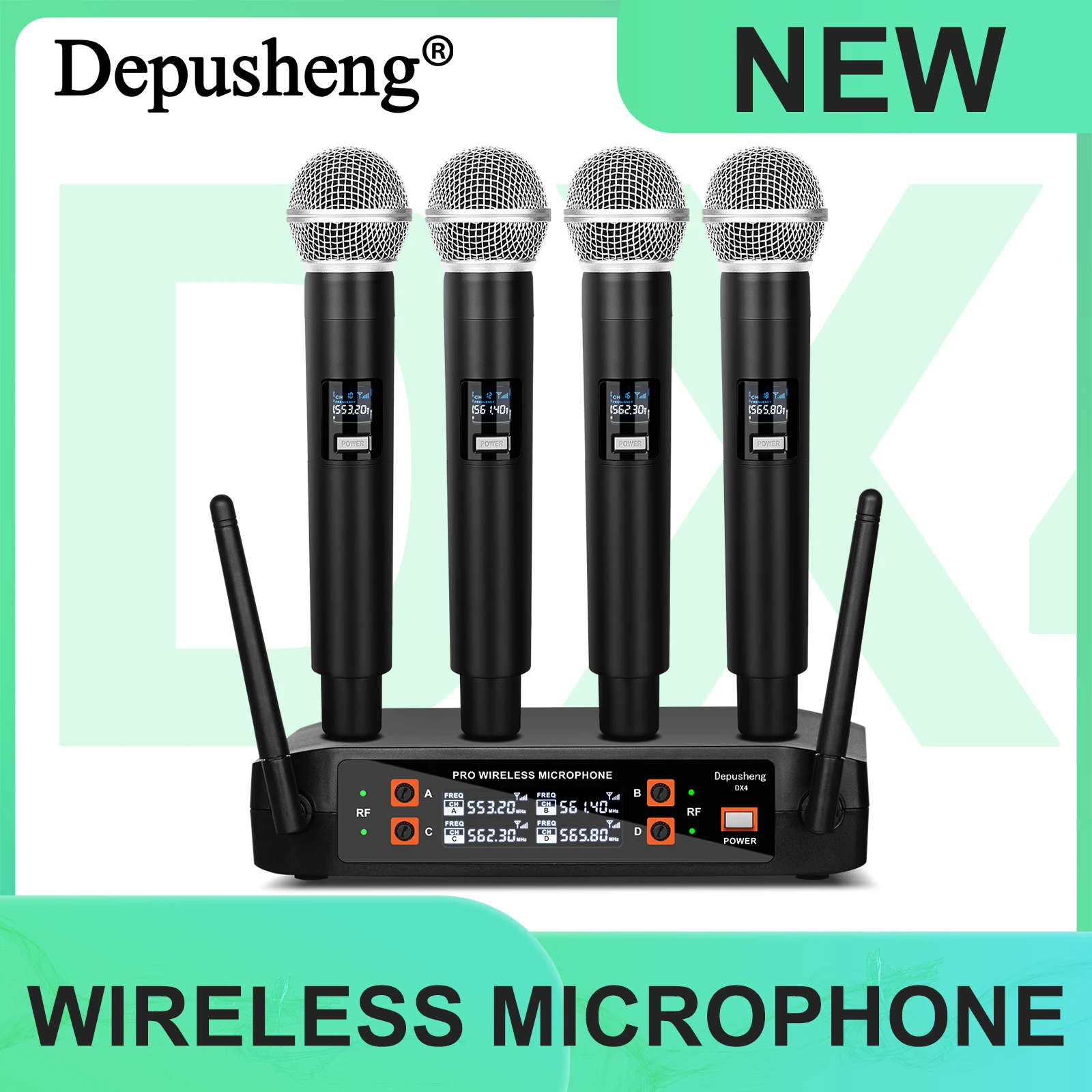 Depusheng DX4 Wireless Microphone 4-Channel Handheld
Depusheng DX4 Wireless Microphone 4-Channel Handheld