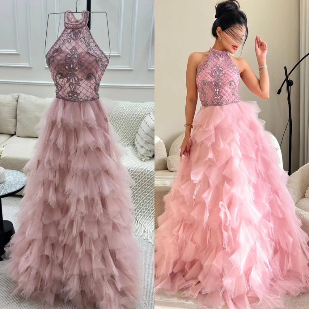 Customized Exquisite Tiered Tulle High Collar Party Dresses Simple A-Line Sleeveless Homecoming Dress High Quality Evening Gowns
Customized Exquisite Tiered Tulle High Collar Party Dresses Simple A-Line Sleeveless Homecoming Dress High Quality Evening Gowns