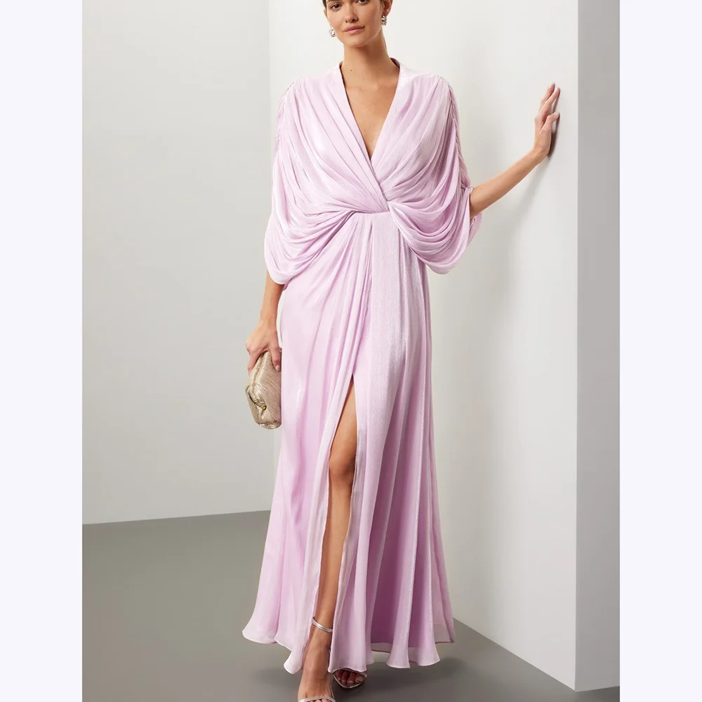 Exquisite Trumpet Evening Dresses V Neck Half Sleeve Front Split Elegant Formal Long Dress Ankle Length Romantic Prom Gowns
Exquisite Trumpet Evening Dresses V Neck Half Sleeve Front Split Elegant Formal Long Dress Ankle Length Romantic Prom Gowns