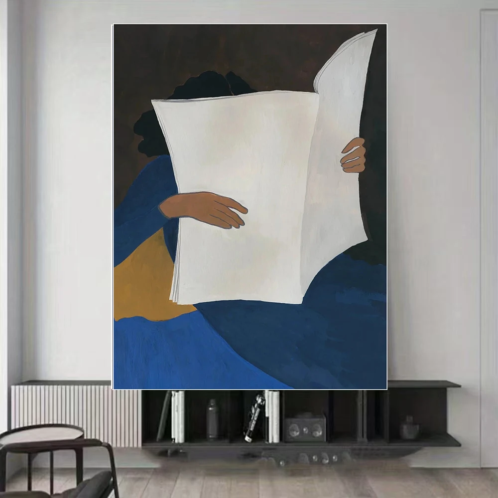 Handmade Original Figure Reading Painting Modern Wall Art Contemporary Home Decor Living Room Bedroom Artwork
Handmade Original Figure Reading Painting Modern Wall Art Contemporary Home Decor Living Room Bedroom Artwork