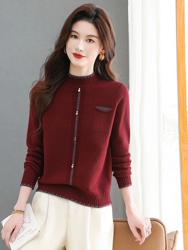 Chic Mommy Short Knitted Sweater Half High Collar Women's Base Layer Shirt Autumn Winter Red Top Commute Style Regular Fit
Chic Mommy Short Knitted Sweater Half High Collar Women's Base Layer Shirt Autumn Winter Red Top Commute Style Regular Fit