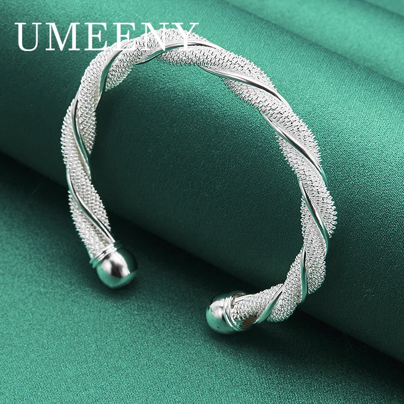 Fashion 925 Sterling Silver Charm Twisted Braided Round Bracelet Open Bracelet for Women Engagement Party Gift Jewelry Wedding
Fashion 925 Sterling Silver Charm Twisted Braided Round Bracelet Open Bracelet for Women Engagement Party Gift Jewelry Wedding