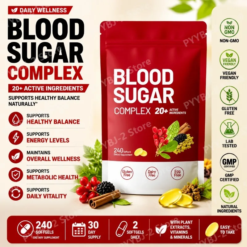 Blood Sugar Complex Supplement 240 Softgels Contain Multivitamin & Cinnamon,bitter Gourd 20 Herbs Extract Support Daily Health
Blood Sugar Complex Supplement 240 Softgels Contain Multivitamin & Cinnamon,bitter Gourd 20 Herbs Extract Support Daily Health