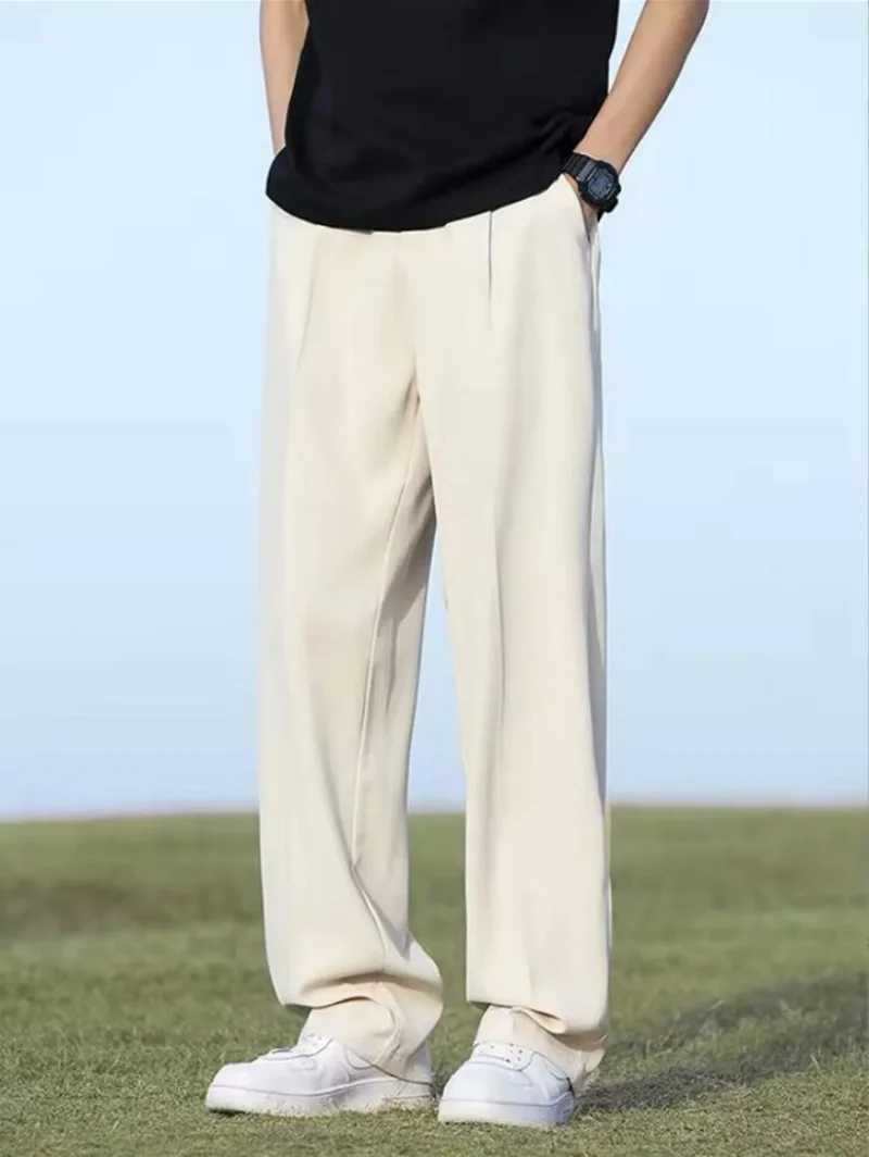 Summer Men's Pants Light&Thin Polyester Elastic Waist Semi-Wide Loose Slacks Drape Suit Pants Male Casual Trousers
Summer Men's Pants Light&Thin Polyester Elastic Waist Semi-Wide Loose Slacks Drape Suit Pants Male Casual Trousers