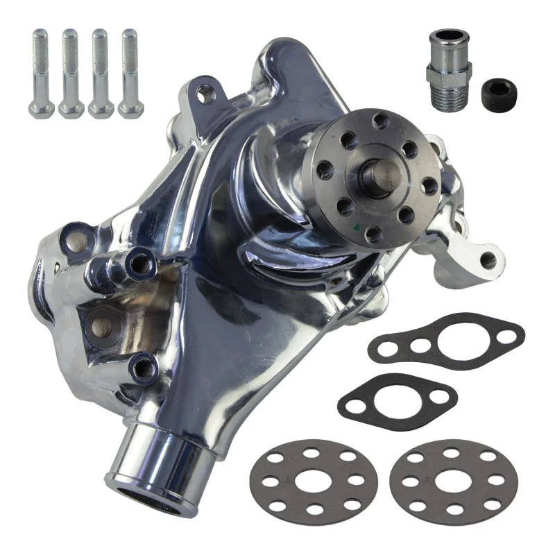 Silver/Black High Volume Flow Long Water Pump Aluminum For Chevy Small Block 283 305 327 350 400V8 Engines 1958-1980
Silver/Black High Volume Flow Long Water Pump Aluminum For Chevy Small Block 283 305 327 350 400V8 Engines 1958-1980