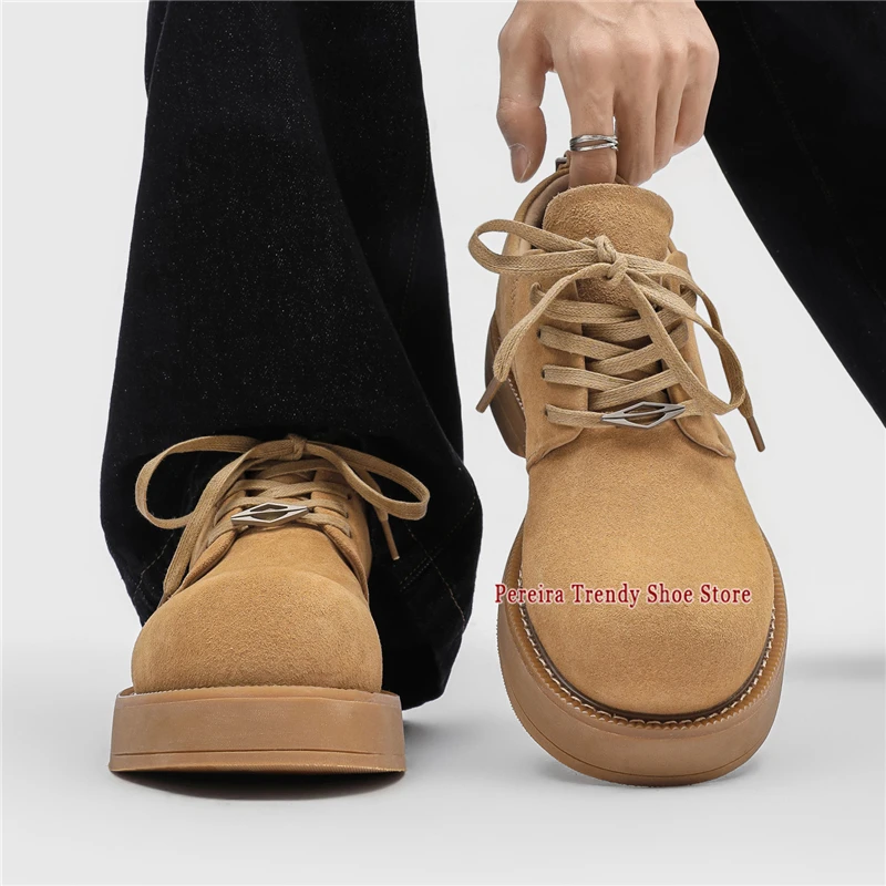 Brown Suede Thick Soled Derby Shoes British Style Round Toe Lace-Up Causal Shoes Spring Summer Versatile Retro Men's Shoes
Brown Suede Thick Soled Derby Shoes British Style Round Toe Lace-Up Causal Shoes Spring Summer Versatile Retro Men's Shoes