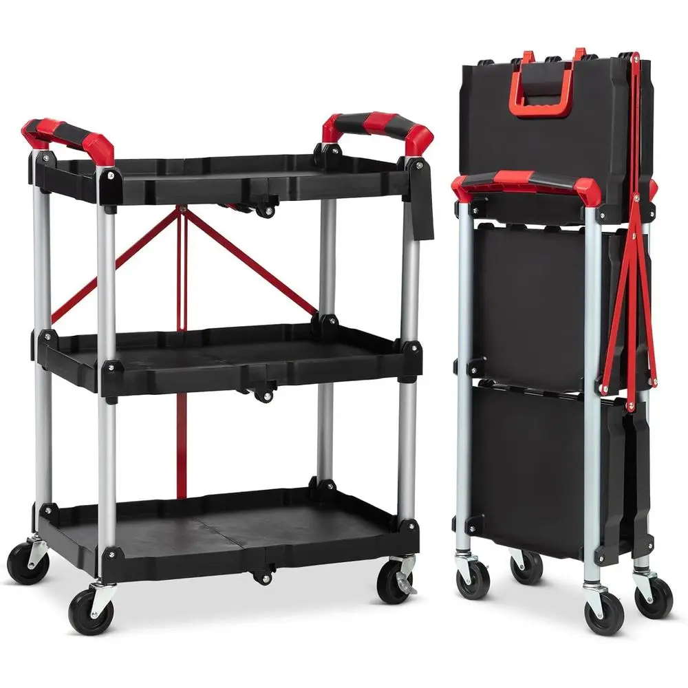 Collapsible 3-Tier Rolling Cart with Mixed Rope, Ideal for Home, Office, Garage, and Warehouse Use
Collapsible 3-Tier Rolling Cart with Mixed Rope, Ideal for Home, Office, Garage, and Warehouse Use