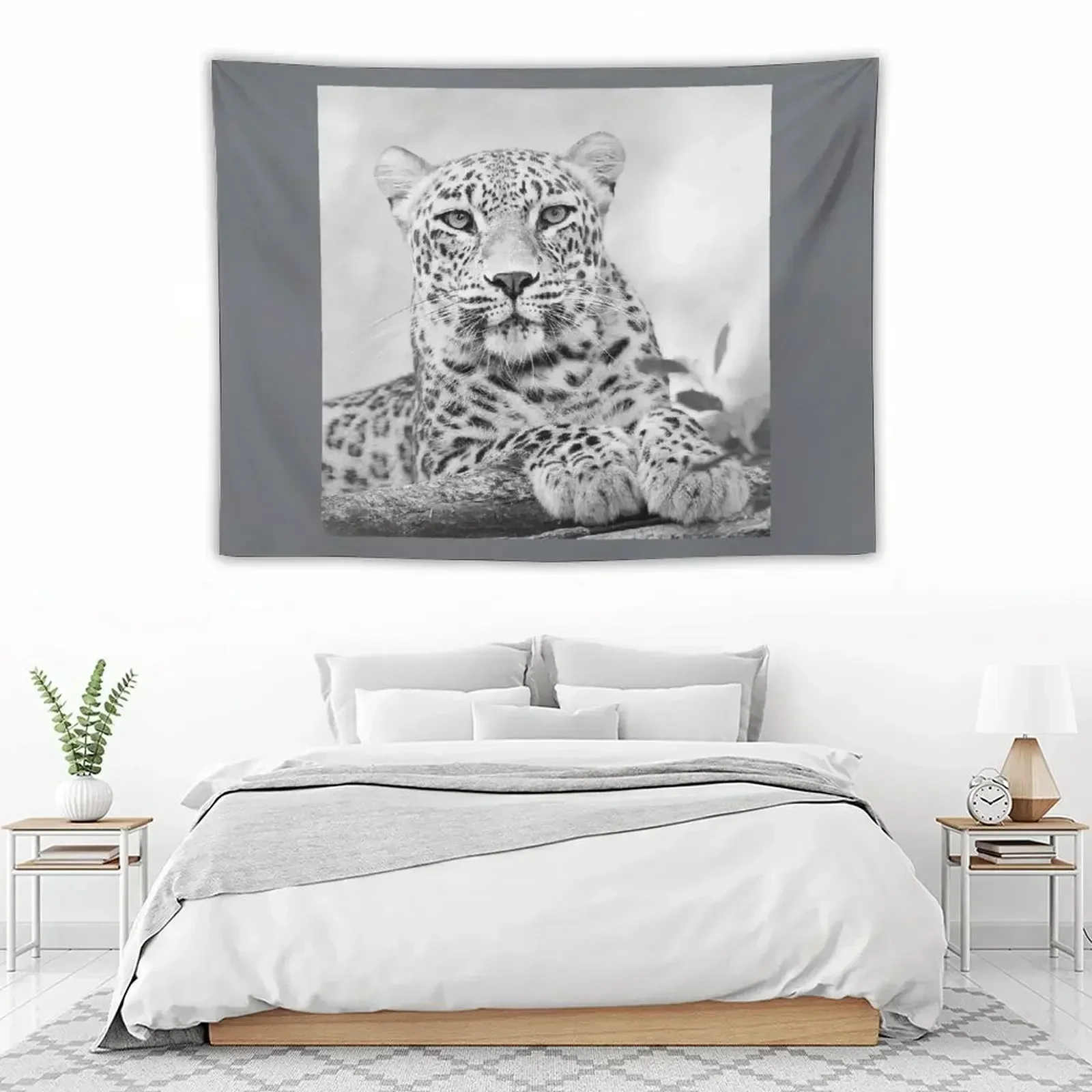 Beautiful Black & White Photograph of a Leopard in the Wild Tapestry Wall Decorations Home Decorations Aesthetic Tapestry
Beautiful Black & White Photograph of a Leopard in the Wild Tapestry Wall Decorations Home Decorations Aesthetic Tapestry