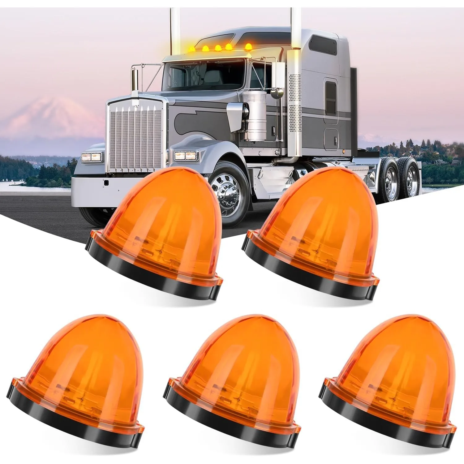 Nilight Cab Roof Marker Light 5 PCS 18 LED Amber Top Clearance Indicator Lights Waterproof Surface Mount for Heavy Duty Trucks Trailer Camper RV Tractor
Nilight Cab Roof Marker Light 5 PCS 18 LED Amber Top Clearance Indicator Lights Waterproof Surface Mount for Heavy Duty Trucks Trailer Camper RV Tractor