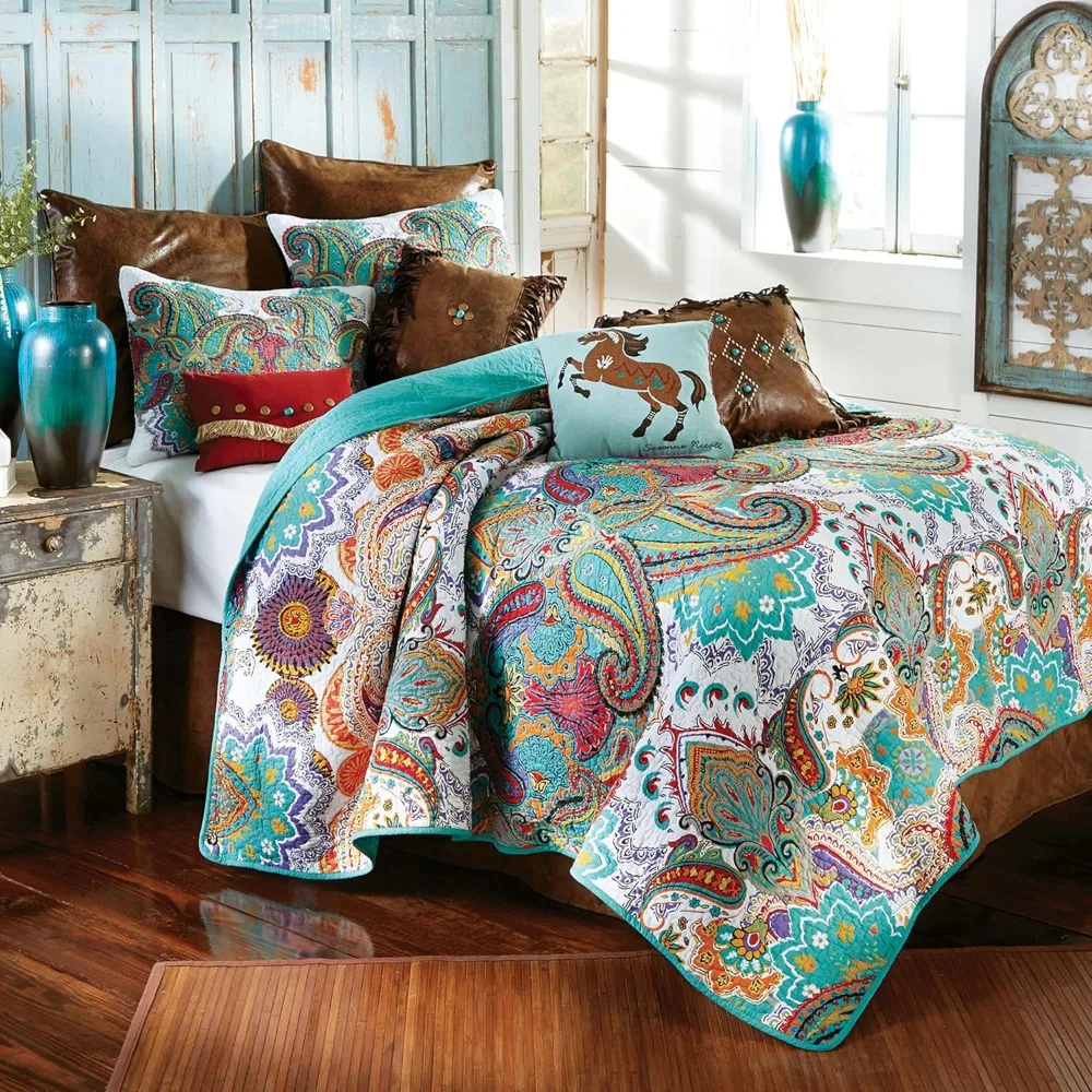 Комплект постельного белья Paisley Brilliance — король, западный стиль, красочное хлопковое одеяло, можно стирать в машине
Комплект постельного белья Paisley Brilliance — король, западный стиль, красочное хлопковое одеяло, можно стирать в машине