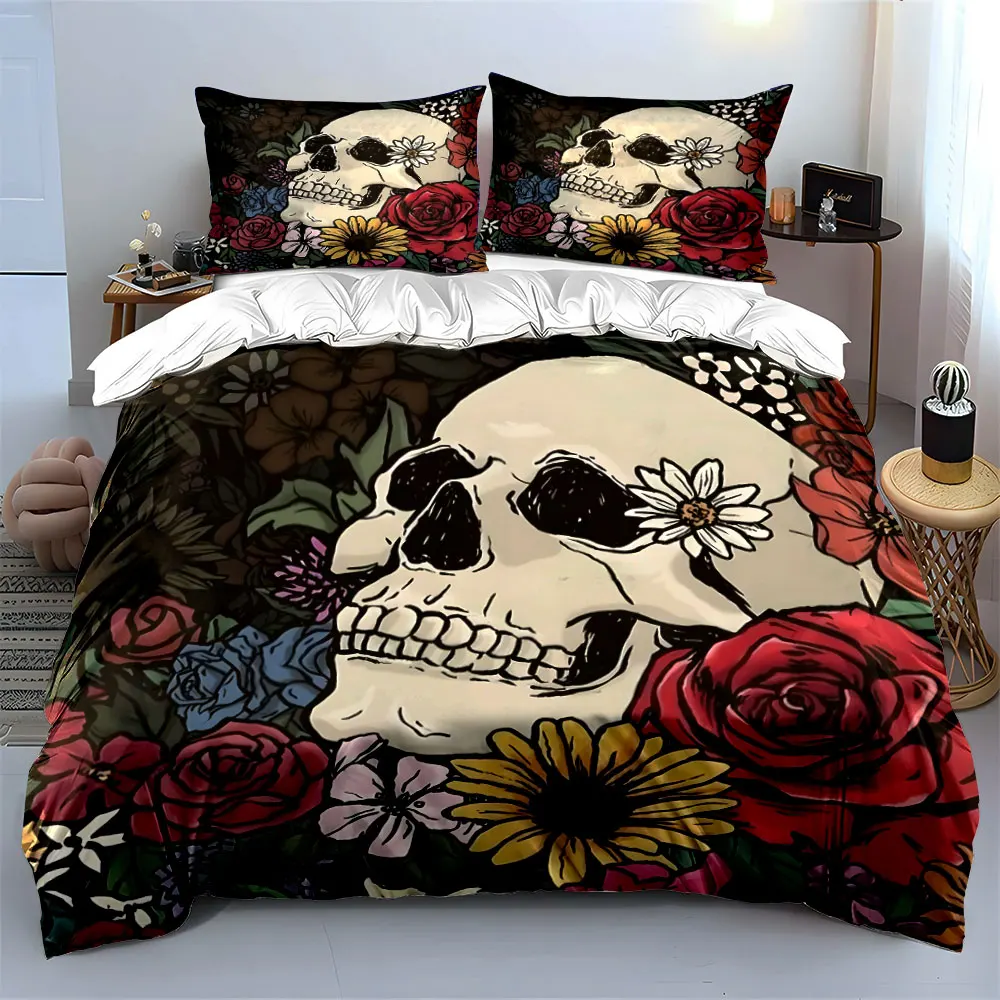 Skull with Colorful Flowers Print Soft Comfortable Duvet Cover Bedding Set Included 1*Duvet Cover 2*Pillowcases Luxury gifts
Skull with Colorful Flowers Print Soft Comfortable Duvet Cover Bedding Set Included 1*Duvet Cover 2*Pillowcases Luxury gifts