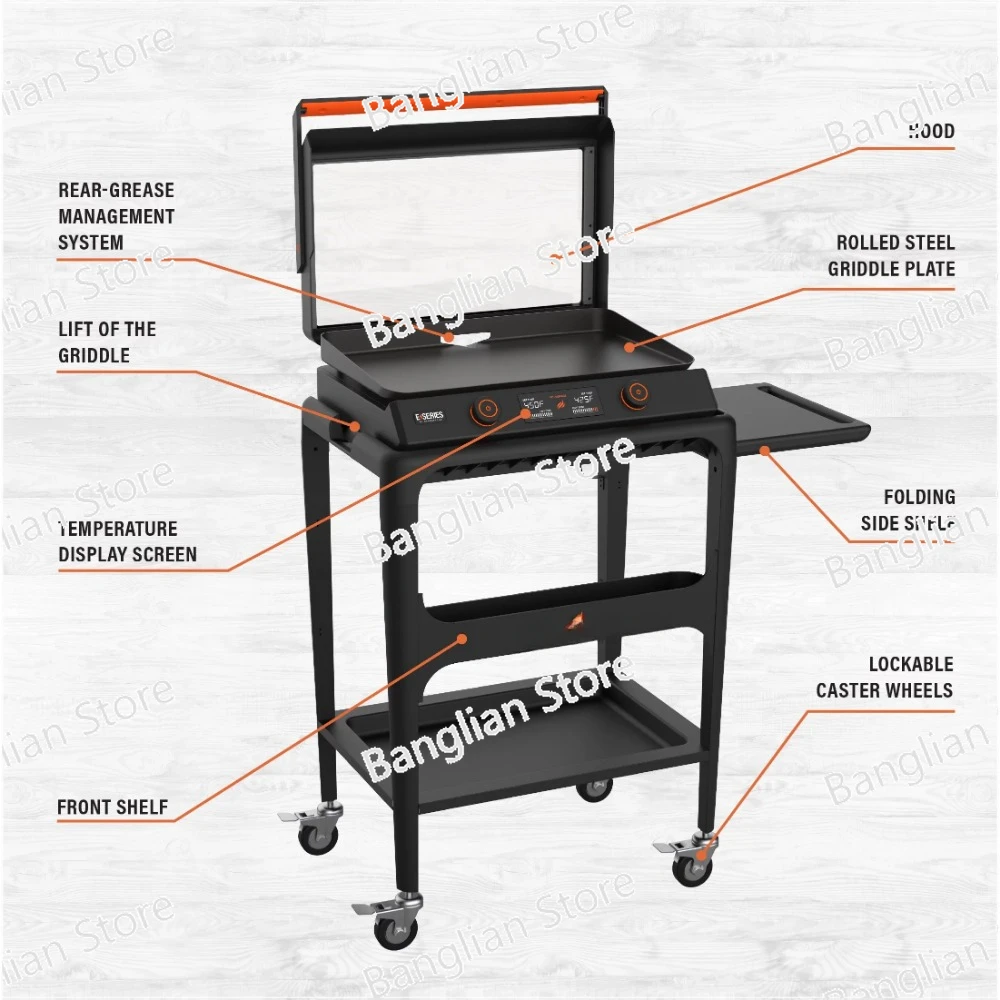 e E-Series 2-Burner 22 Electric Tabletop Griddle with Prep Cart Parrilla Grill Electric Portable Grill Korean Bbq Grill
e E-Series 2-Burner 22 Electric Tabletop Griddle with Prep Cart Parrilla Grill Electric Portable Grill Korean Bbq Grill