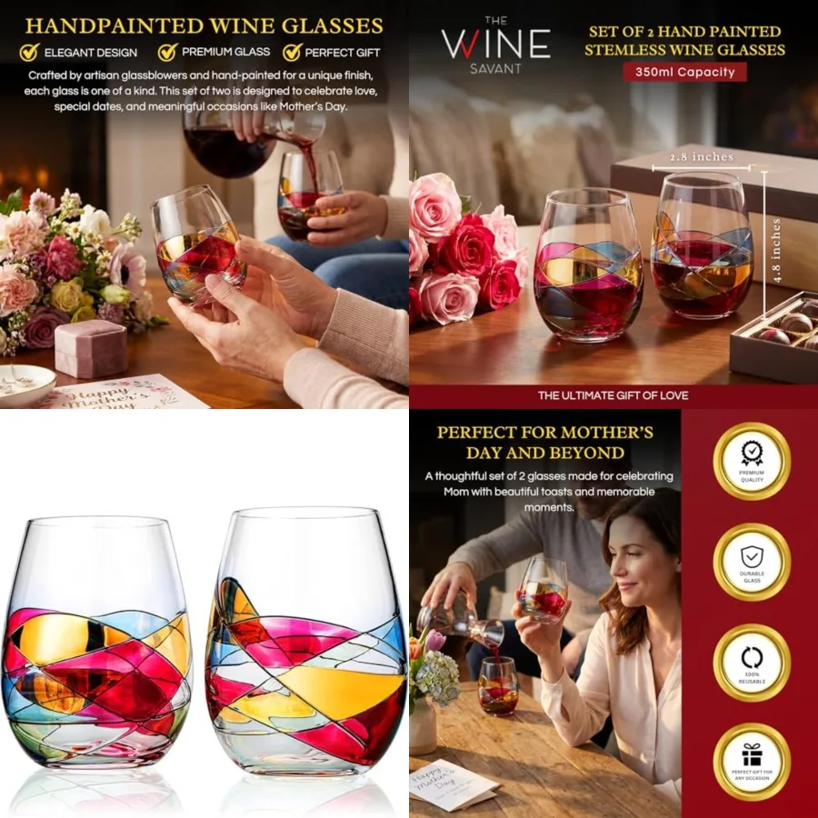 Artisanal Hand Painted Wine - Everyday Celebrations, Gifts for Wife, Her, Mom, Valentine, Holiday Renaissance Romantic Stain-gl
Artisanal Hand Painted Wine - Everyday Celebrations, Gifts for Wife, Her, Mom, Valentine, Holiday Renaissance Romantic Stain-gl