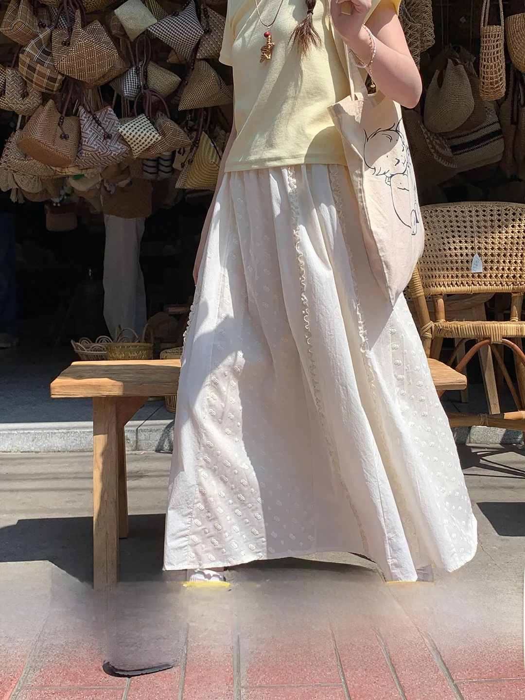 Imimtuan High Waist Loose A-Line Skirt with Embroidered Earlet Trim for Women Cotton Breathable Skin-Friendly Summer Skirt
Imimtuan High Waist Loose A-Line Skirt with Embroidered Earlet Trim for Women Cotton Breathable Skin-Friendly Summer Skirt