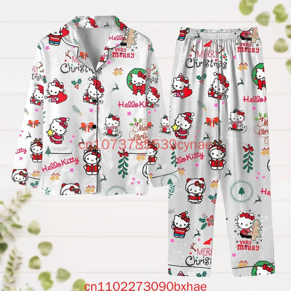 2025 Новый рождественский пижамный комплект с 3D принтом, модный и милый женский пижамный комплект с длинными рукавами Hello Kitty
2025 Новый рождественский пижамный комплект с 3D принтом, модный и милый женский пижамный комплект с длинными рукавами Hello Kitty
