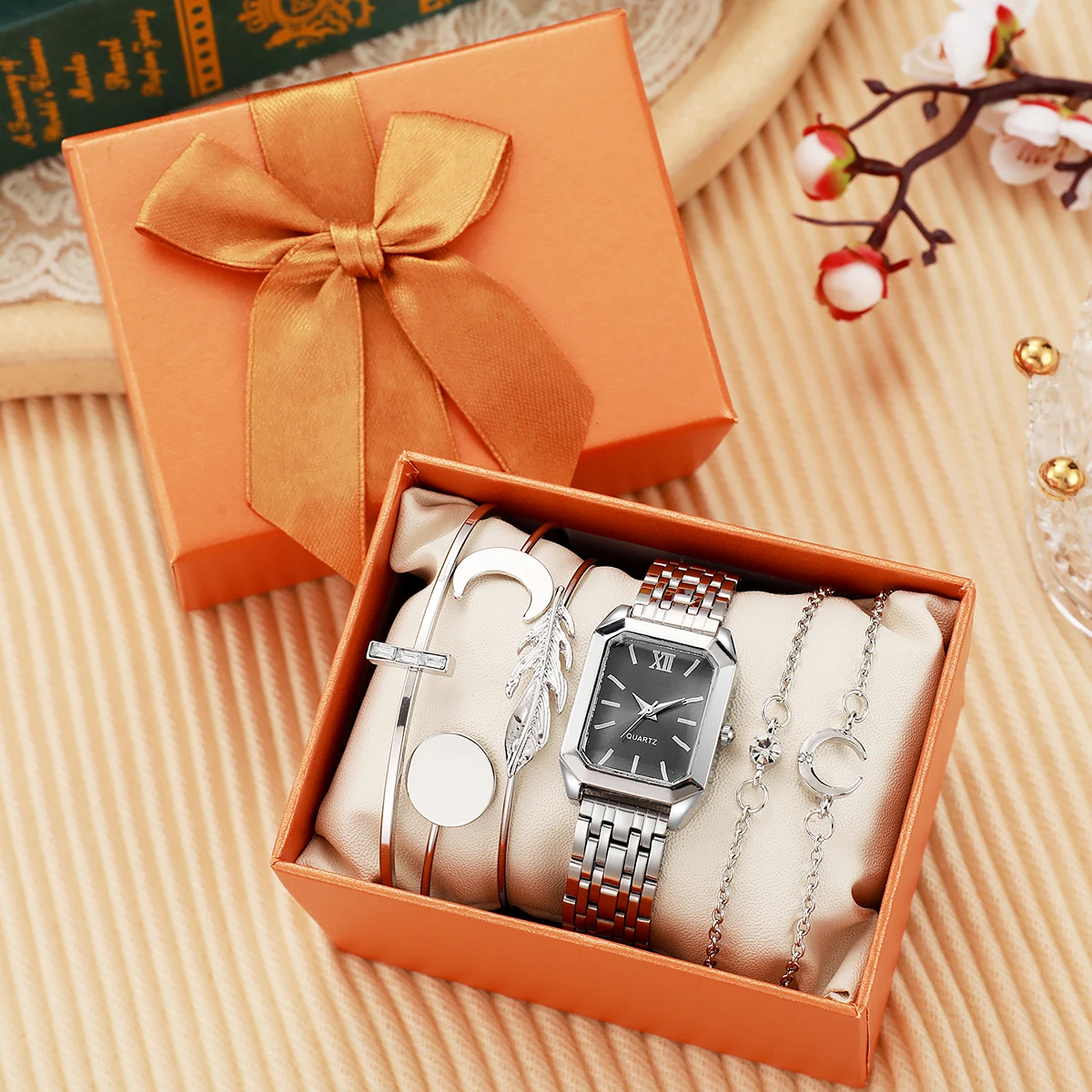 Новые простые и универсальные квадратные женские часы со стальным ремешком в стиле ins и модным комплектом браслетов с кварцевым ремешком.
Новые простые и универсальные квадратные женские часы со стальным ремешком в стиле ins и модным комплектом браслетов с кварцевым ремешком.