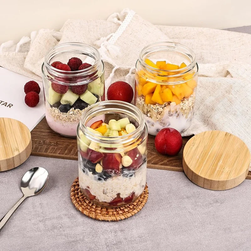 6-Pack Overnight Oats Containers with Bamboo Airtight Lids, 16oz Wide Mouth Salad Jars, Glass Food Storage Containers-ABLM
6-Pack Overnight Oats Containers with Bamboo Airtight Lids, 16oz Wide Mouth Salad Jars, Glass Food Storage Containers-ABLM