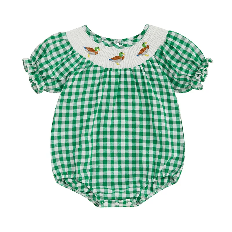 0-18M Infant Baby Girl Plaid Bubble Romper Clothes Daisy Embroidery Short Sleeve Smocked Bodysuit Summer Outfit
0-18M Infant Baby Girl Plaid Bubble Romper Clothes Daisy Embroidery Short Sleeve Smocked Bodysuit Summer Outfit