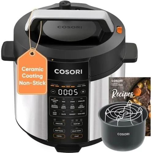 6QT, Stainless Steel, 9-in-1 Multi Cooker, 12 Safety Features, Pressure Cooker
6QT, Stainless Steel, 9-in-1 Multi Cooker, 12 Safety Features, Pressure Cooker