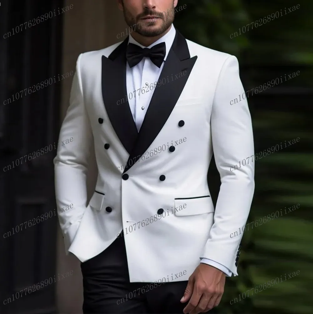 White And Black Formal Occasion Men Suit Groomsman Groom Wedding Party Business Prom Male Tuxedos 2 Piece Set Blazer Pants
White And Black Formal Occasion Men Suit Groomsman Groom Wedding Party Business Prom Male Tuxedos 2 Piece Set Blazer Pants