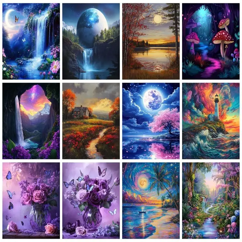 CHENISTORY Pictures By Number Moon Landscape Kits DIY Frame Painting By Numbers Drawing On Canvas HandPainted Home Decor Art Gif
CHENISTORY Pictures By Number Moon Landscape Kits DIY Frame Painting By Numbers Drawing On Canvas HandPainted Home Decor Art Gif