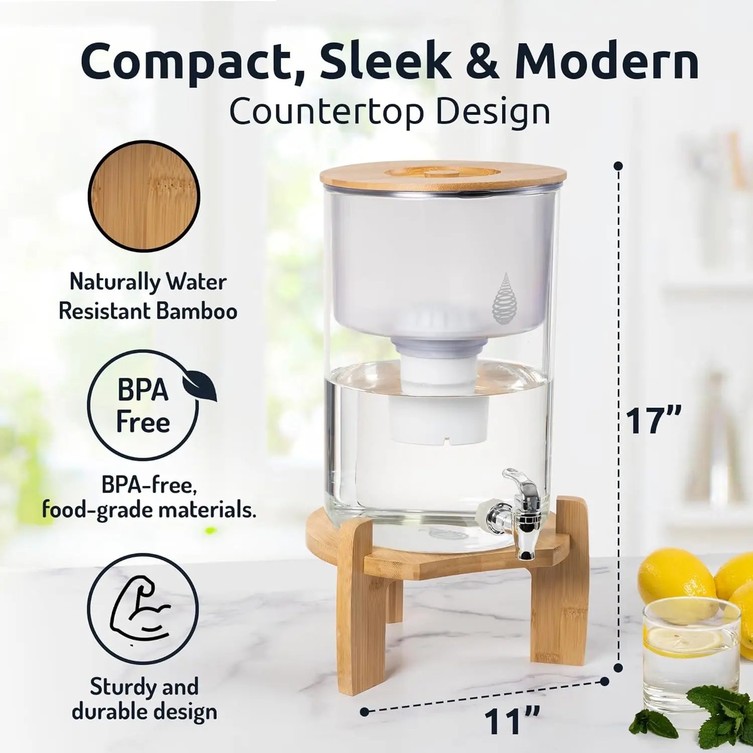 pH Recharge Glass Alkaline Water Dispenser Filter System - Countertop Purifier Pitcher for Home and Office - High pH Pure Drinki
pH Recharge Glass Alkaline Water Dispenser Filter System - Countertop Purifier Pitcher for Home and Office - High pH Pure Drinki