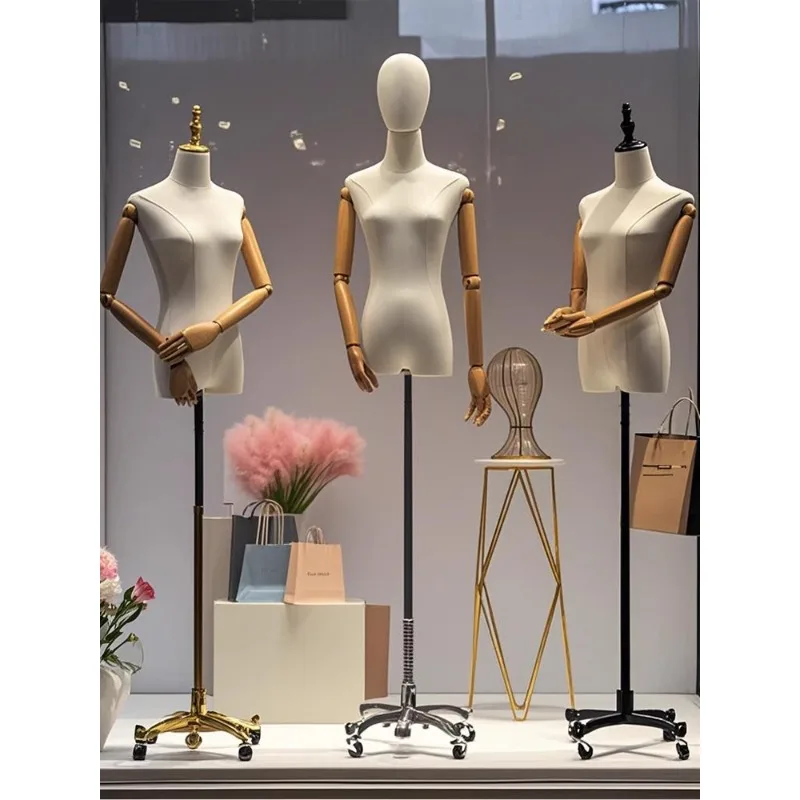 Universal wheel clothes model props female doll half full body women's clothing display stand clothing store window wedding
Universal wheel clothes model props female doll half full body women's clothing display stand clothing store window wedding