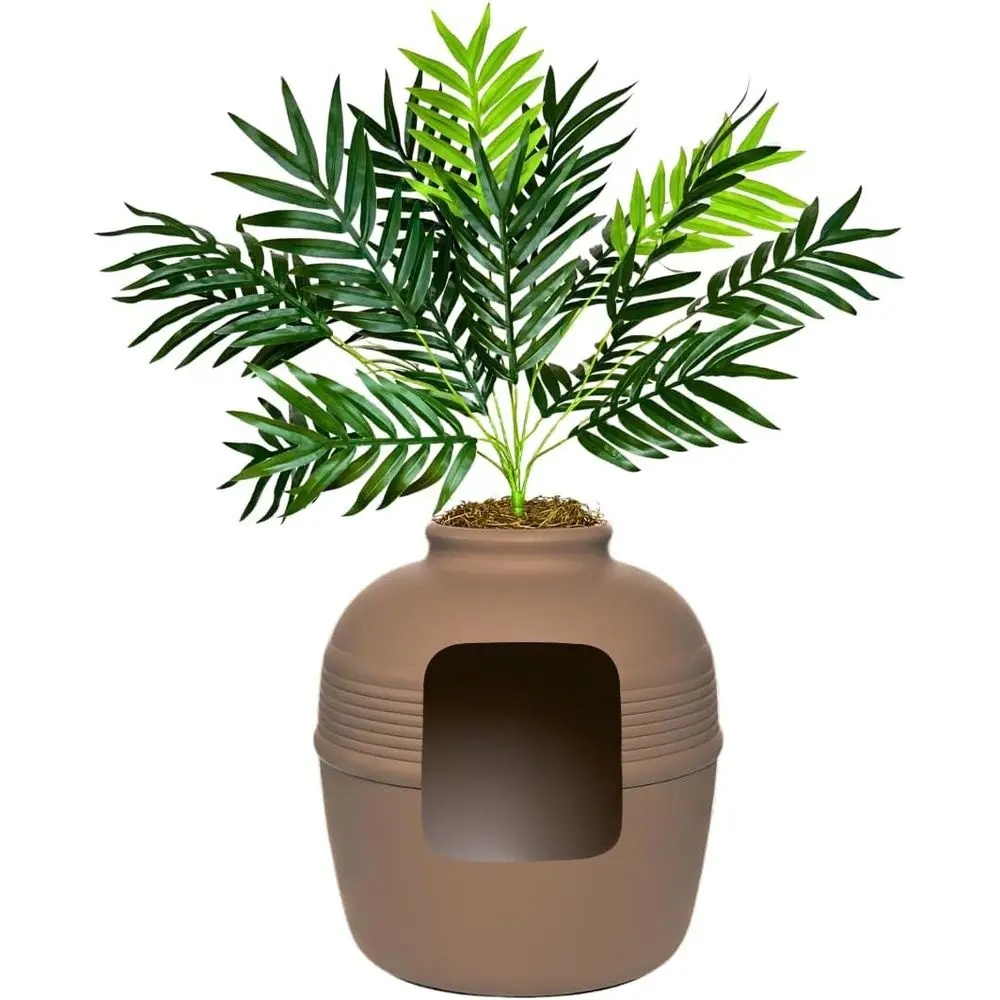 Round Decorative Cat Litter Enclosure with Carbon Filter and Planter, Odor Control, Improved Design, Chestnut Brown
Round Decorative Cat Litter Enclosure with Carbon Filter and Planter, Odor Control, Improved Design, Chestnut Brown