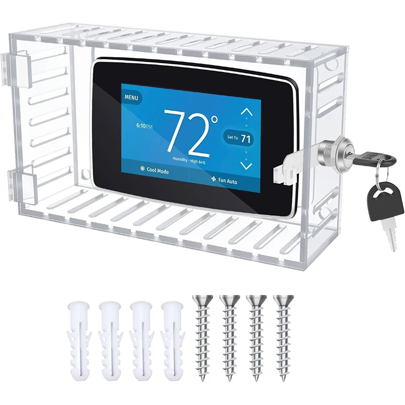 Hot Universal Thermostat Lock Box with Key,Clear Large Thermostat Cover for Thermostat on Wall,Thermostat Guard Fits Thermostats
Hot Universal Thermostat Lock Box with Key,Clear Large Thermostat Cover for Thermostat on Wall,Thermostat Guard Fits Thermostats