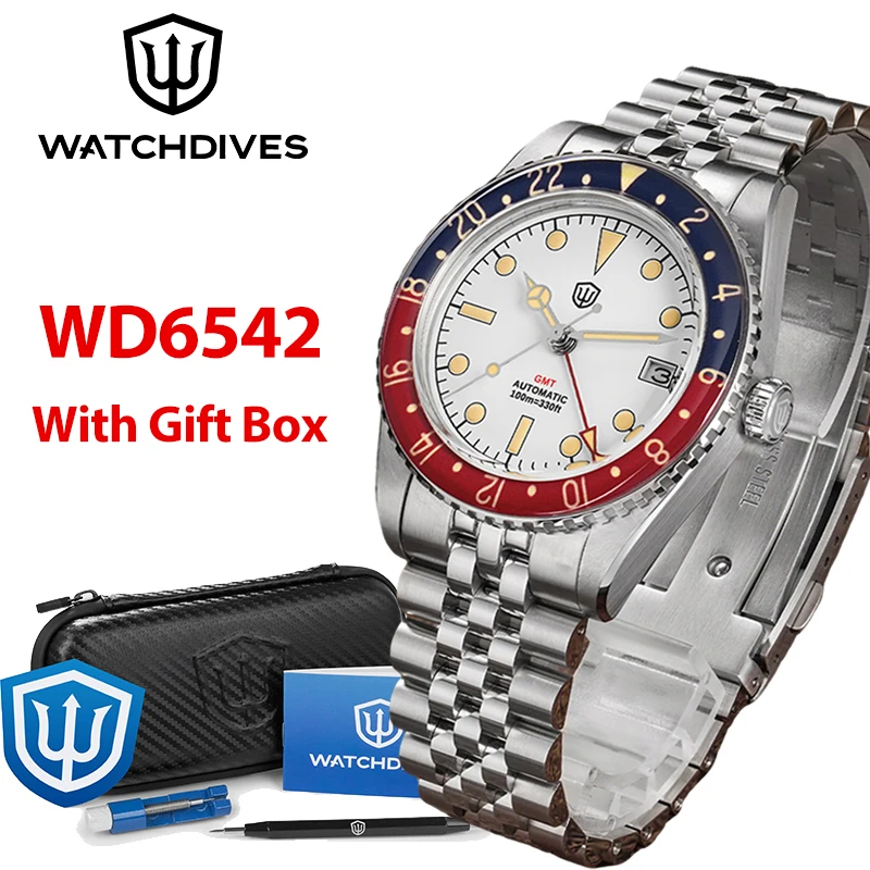 Watchdives WD6542 Новые часы NH34 Механический механизм GMT Мужские часы с сапфировым стеклом 10 бар Водонепроницаемые светящиеся кварцевые часы 38 мм 
Watchdives WD6542 Новые часы NH34 Механический механизм GMT Мужские часы с сапфировым стеклом 10 бар Водонепроницаемые светящиеся кварцевые часы 38 мм