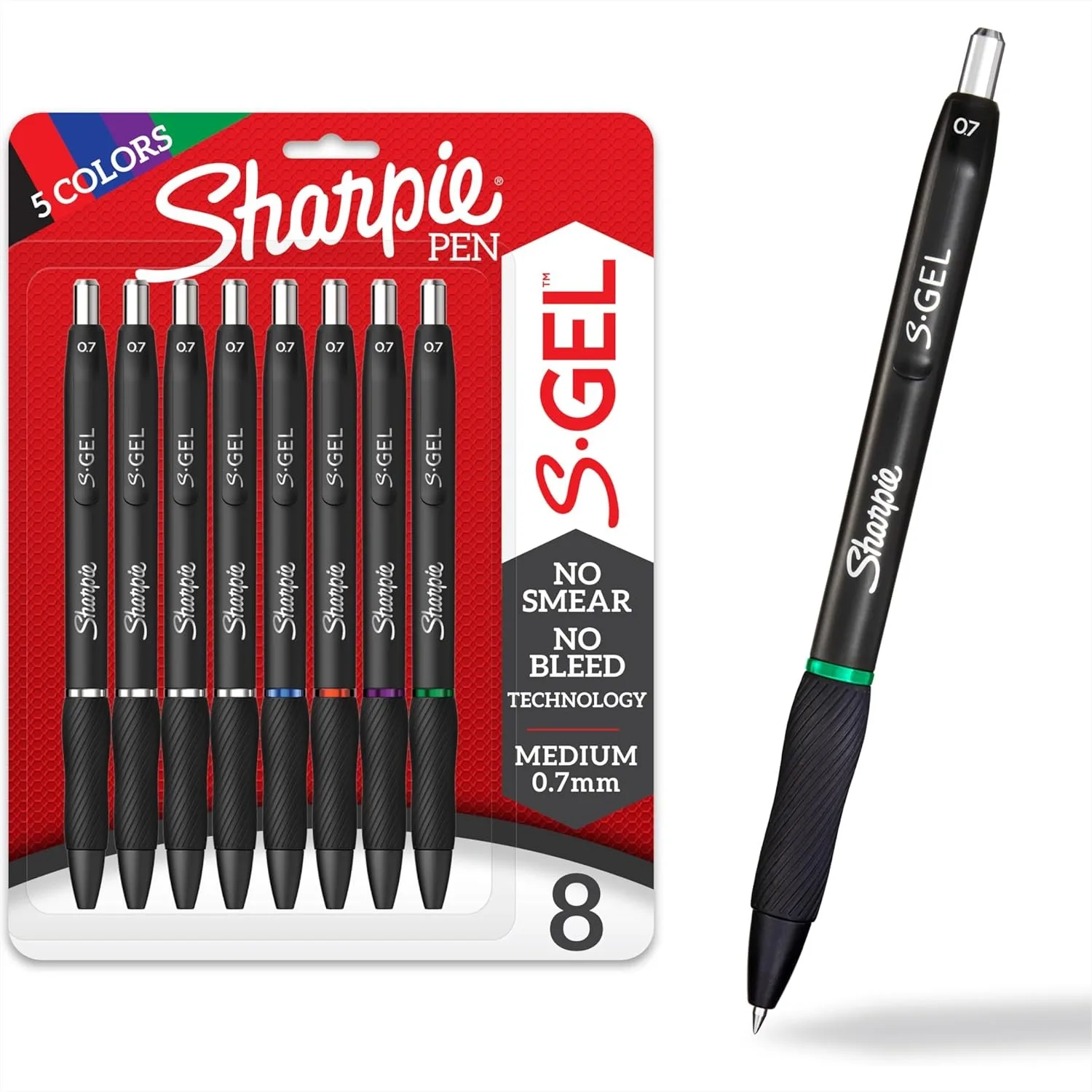 Sharpie S-Gel Pens Medium Point 0.7mm Assorted Ink 8 Pack for Writing Journaling Drawing Coloring Note-Taking College Supplies
Sharpie S-Gel Pens Medium Point 0.7mm Assorted Ink 8 Pack for Writing Journaling Drawing Coloring Note-Taking College Supplies