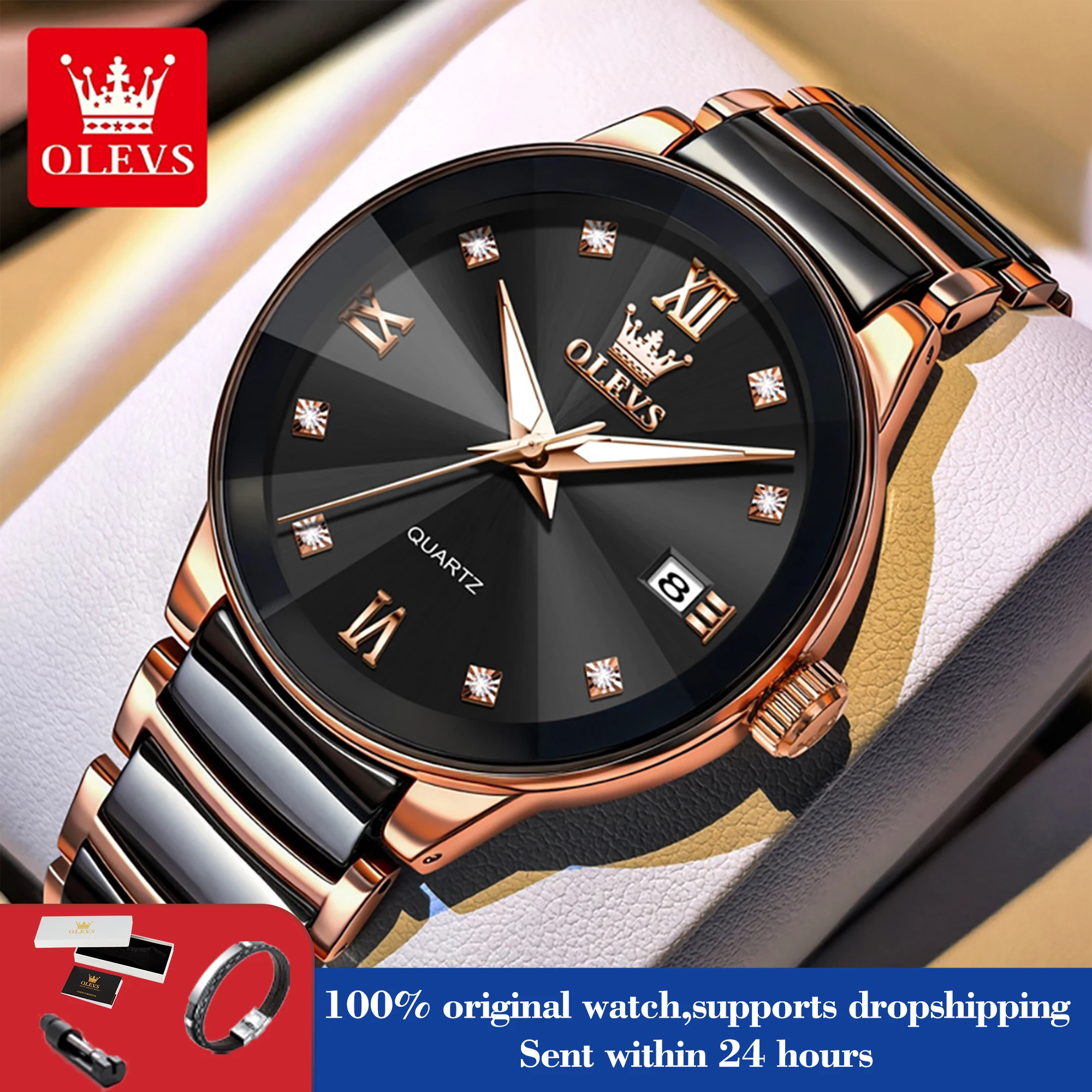 OLEVS 7114 Luxury Man Watches Fashion Business Quartz Wristwatch Waterproof Luminous Watches For Men Ceramics Clock Original
OLEVS 7114 Luxury Man Watches Fashion Business Quartz Wristwatch Waterproof Luminous Watches For Men Ceramics Clock Original