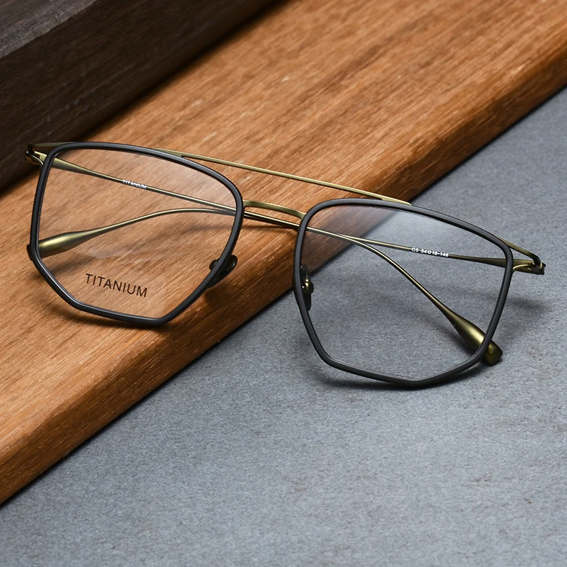 2025 Pure Titanium Retro Polygonal Glasses Frame Trend Men Women Designer Full Rim Double-Bridge Prescription Eyeglasses Frames
2025 Pure Titanium Retro Polygonal Glasses Frame Trend Men Women Designer Full Rim Double-Bridge Prescription Eyeglasses Frames