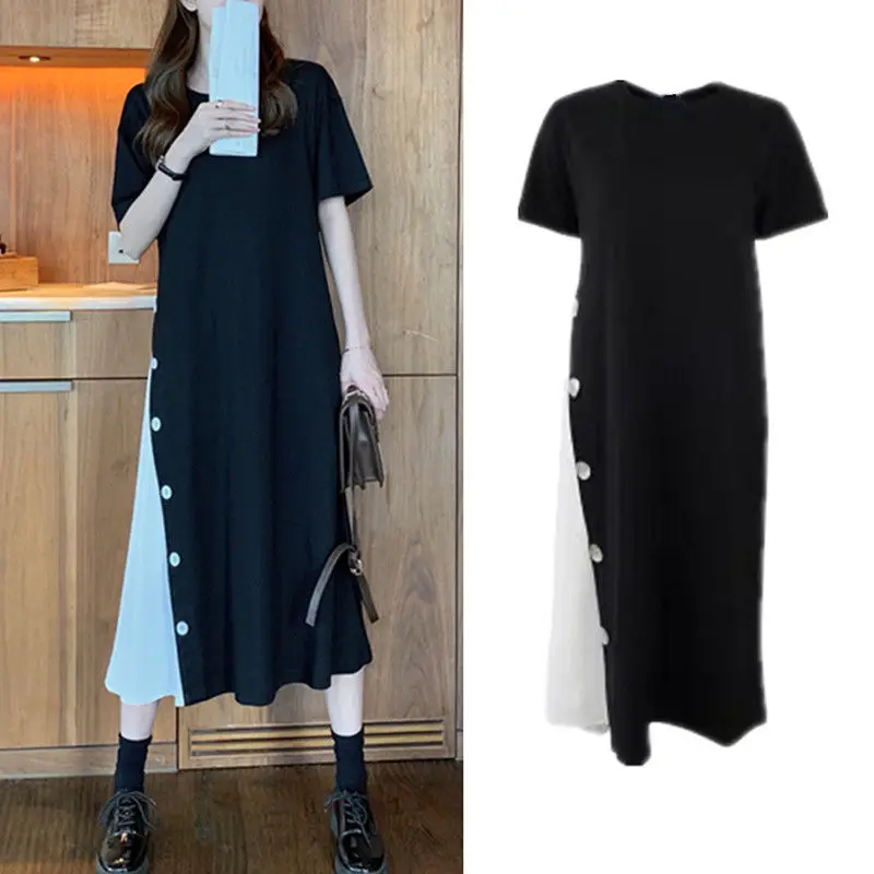 2024 Women Summer Fashion Loose O-neck Dresses Female Long Stitching T-shirt Dress Ladies Short Sleeve A-line Vestidos M138
2024 Women Summer Fashion Loose O-neck Dresses Female Long Stitching T-shirt Dress Ladies Short Sleeve A-line Vestidos M138