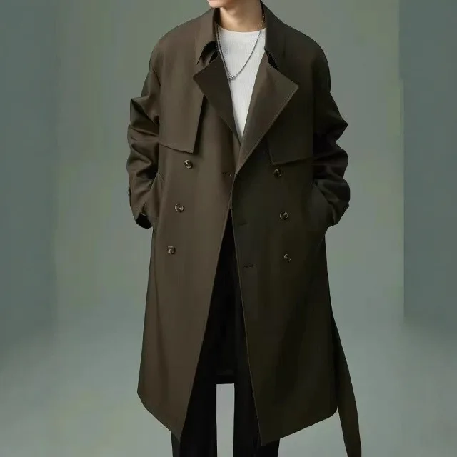 High Quality Lace-up Tooling Coat Double Long Trench Coat Men's Knee Double-breasted Top
High Quality Lace-up Tooling Coat Double Long Trench Coat Men's Knee Double-breasted Top