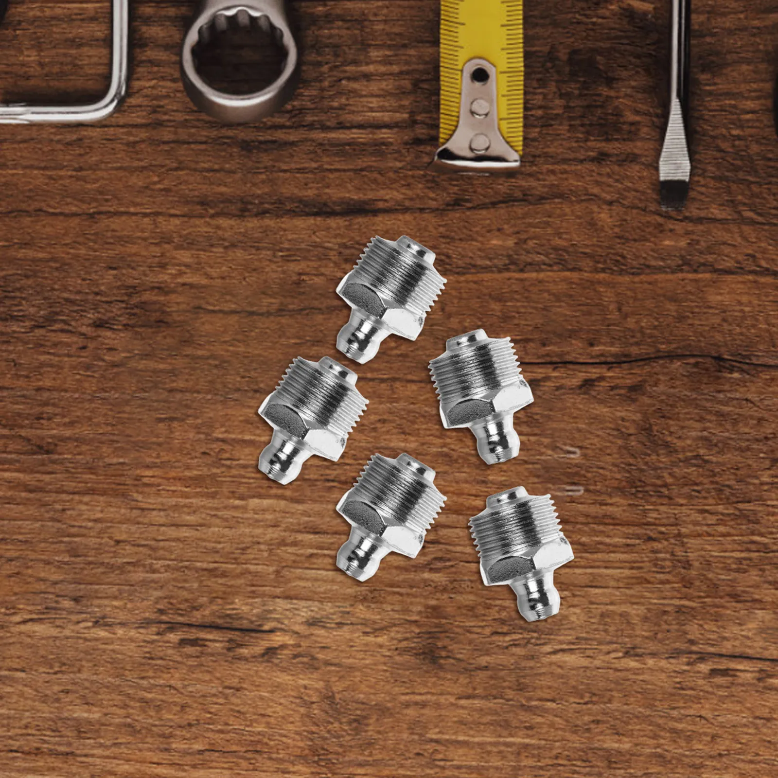 5Pcs Grease Nozzle Durable Stainless Steel Grease Fitting Caps Versatile Injection Tool Fitting Coupler for Car
5Pcs Grease Nozzle Durable Stainless Steel Grease Fitting Caps Versatile Injection Tool Fitting Coupler for Car