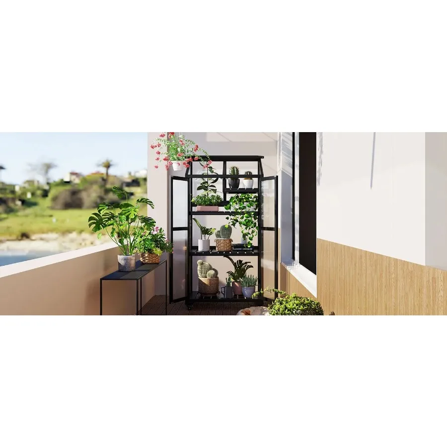 TOPMAX 62inch Height Wood Large Greenhouse Balcony Portable Cold Frame with Wheels and Adjustable Shelves for Outdoor Indoor Us
TOPMAX 62inch Height Wood Large Greenhouse Balcony Portable Cold Frame with Wheels and Adjustable Shelves for Outdoor Indoor Us