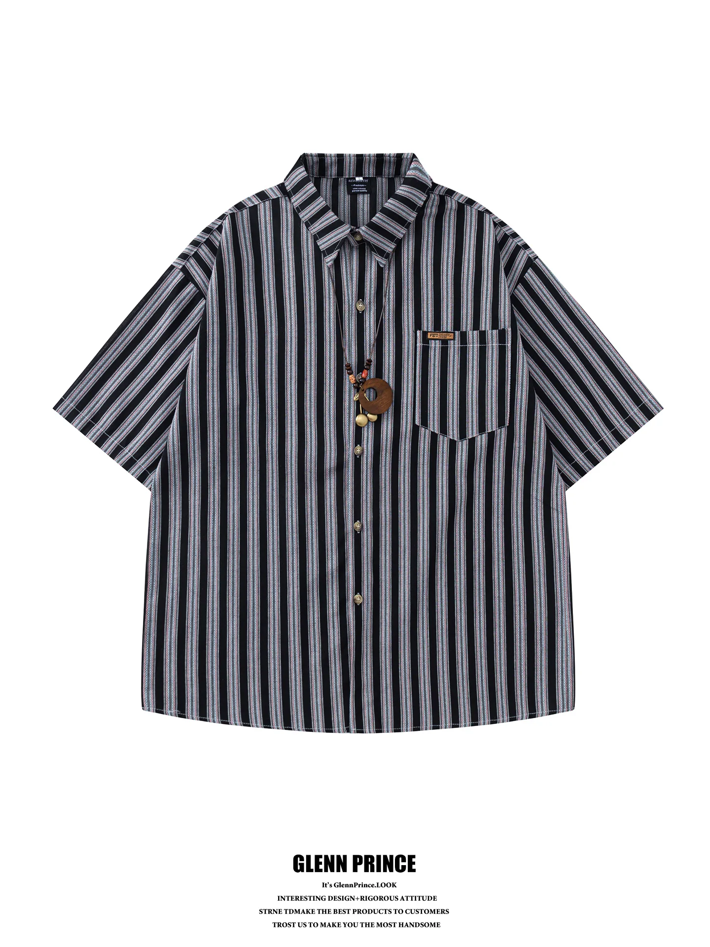 Loose Fit Men's Short Sleeve Shirt Color Block Stripe Pattern Casual Style Summer Fashion Streetwear GPstudio Japanese Artist...
Loose Fit Men's Short Sleeve Shirt Color Block Stripe Pattern Casual Style Summer Fashion Streetwear GPstudio Japanese Artist...