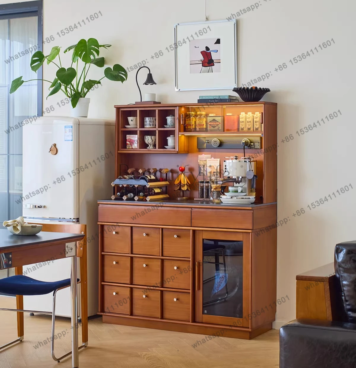 Medieval sideboard, wall-to-wall integrated storage, solid wood floor-to-ceiling retro storage cabinet
Medieval sideboard, wall-to-wall integrated storage, solid wood floor-to-ceiling retro storage cabinet