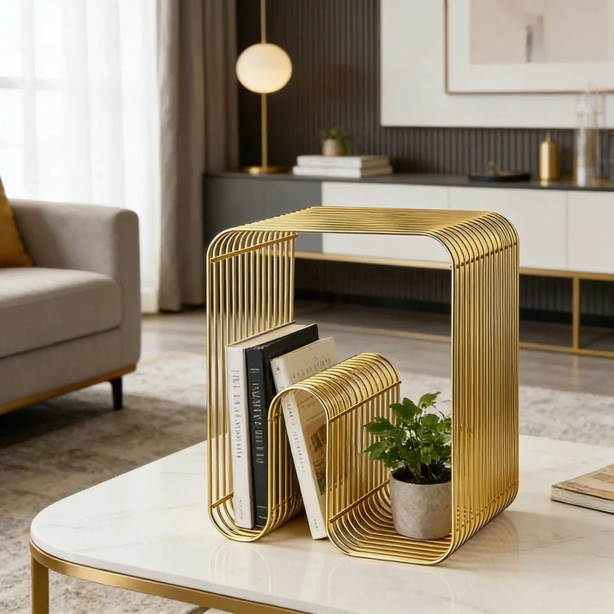 Living Room Modern Minimalist Metal Side Table Scandinavian Coffee Table with Book Storage
Living Room Modern Minimalist Metal Side Table Scandinavian Coffee Table with Book Storage