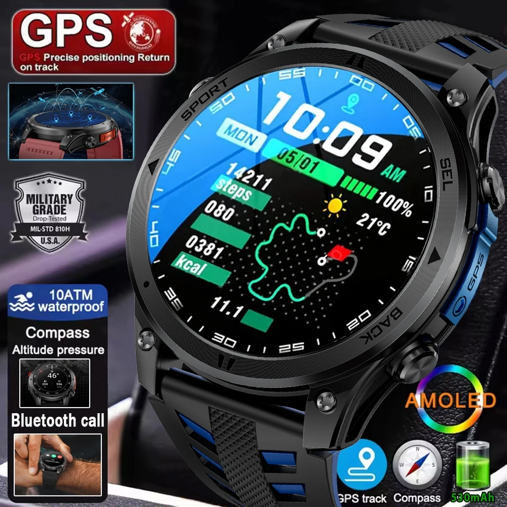 2026 New 530mAh Large Battery GPS Smart Watch Men 1.46" HD Display Outdoor Compass Sports Fitness Bluetooth Call Men Smartwatch
2026 New 530mAh Large Battery GPS Smart Watch Men 1.46" HD Display Outdoor Compass Sports Fitness Bluetooth Call Men Smartwatch