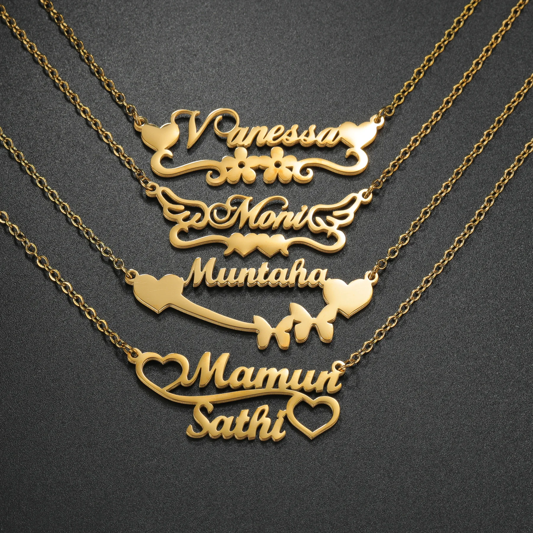 Acheerup новое индивидуальное ожерелье с именем на заказ для женщин, цепочка из нержавеющей стали с крыльями и сердечками, колье, ювелирные изделия, подарки на день рождения для пары
Acheerup новое индивидуальное ожерелье с именем на заказ для женщин, цепочка из нержавеющей стали с крыльями и сердечками, колье, ювелирные изделия, подарки на день рождения для пары