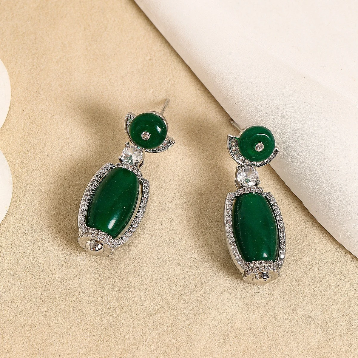 925 Silver Needle Luxury Jade Gemstone Drop Earrings, Elegant Chinese Style Statement Jewelry Gift for Women
925 Silver Needle Luxury Jade Gemstone Drop Earrings, Elegant Chinese Style Statement Jewelry Gift for Women