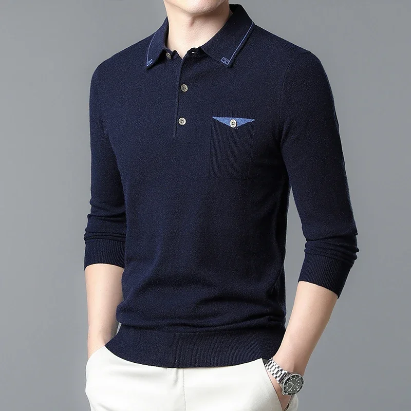 Stay Cozy and Presentable with Men's Wool Sweater, A Lapel Collar, and Versatile Long Sleeves for All Occasions
Stay Cozy and Presentable with Men's Wool Sweater, A Lapel Collar, and Versatile Long Sleeves for All Occasions