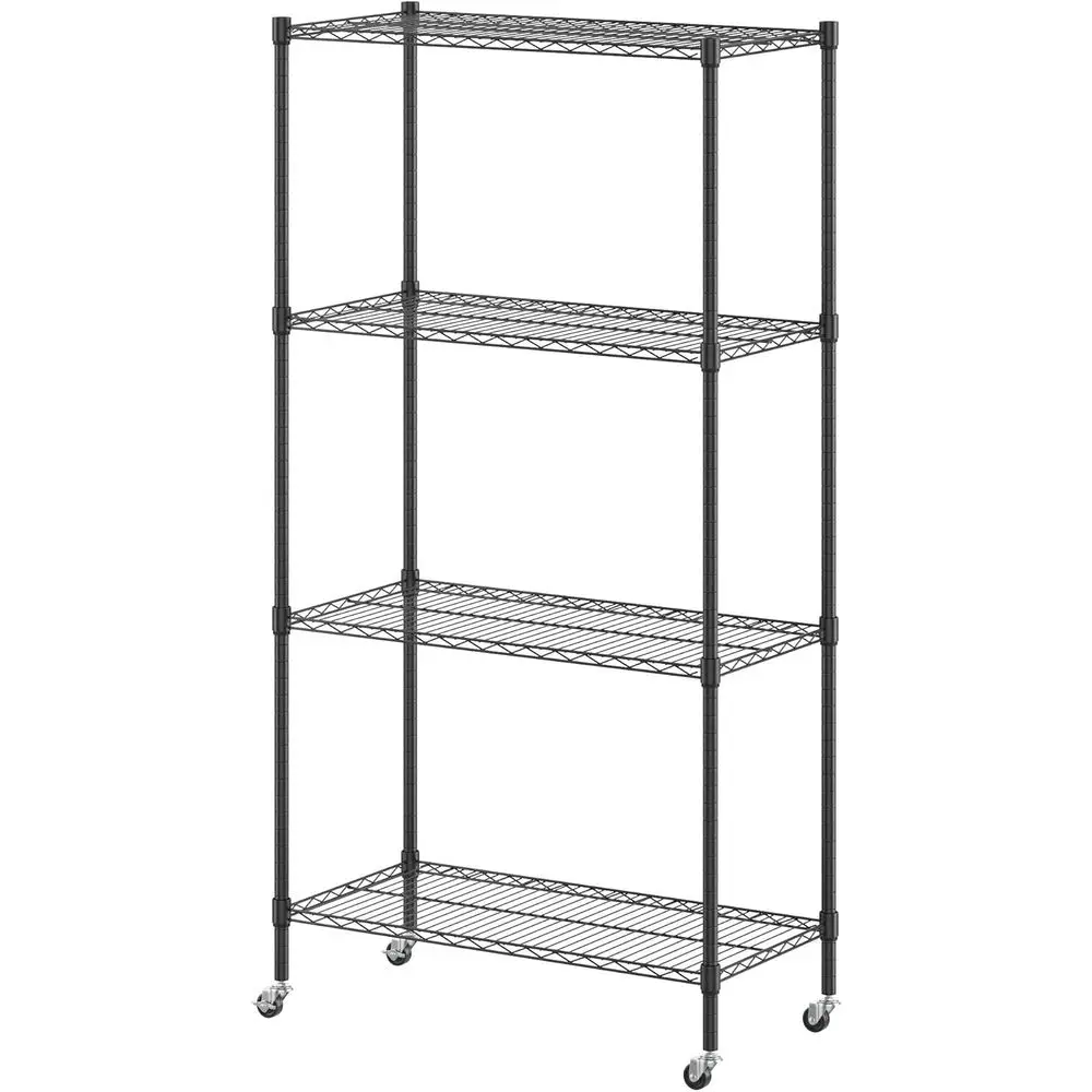 4-Tier Adjustable Metal Shelving Unit, Rolling Storage Rack for Kitchen, Garage, Pantry, 36.02x17.91x74.41, Black
4-Tier Adjustable Metal Shelving Unit, Rolling Storage Rack for Kitchen, Garage, Pantry, 36.02x17.91x74.41, Black