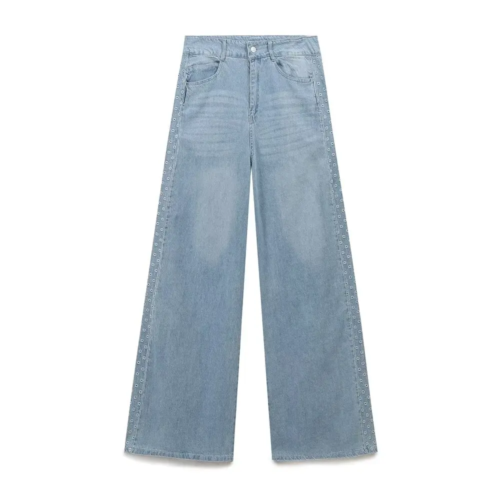 2024 Autumn New Product European And American Style Fashion Women's Wear Hollow Embroidery High Waist Casual Loose Jeans
2024 Autumn New Product European And American Style Fashion Women's Wear Hollow Embroidery High Waist Casual Loose Jeans
